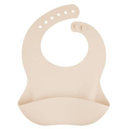 CANPOL BABIES Śliniak silikonowy z kieszonką kremowy, 1szt.