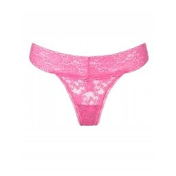 Guess Różowe Koronkowe Stringi Damskie z Kwiatowym Wzorem