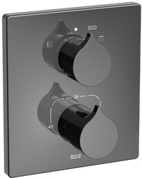 Roca Insignia bateria wannowo-prysznicowa termostatyczna podtynkowa Titanium Black