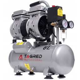 Kompresor bezolejowy dwutłokowy, sprężarka 6L TAGRED 550W R2