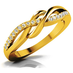 Pierścionek Zloty 375 Przeplatany Brylantami