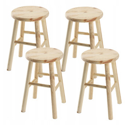 Taboret 4 szt Drewniany Kuchenny Stołek Krzesło 46cm