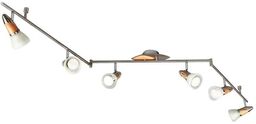 Lindby - Marena 6 Lampa Sufitowa White/Nickel/Wood