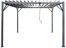 Antracytowa pergola tarasowa Tasos 3x3m Garden Point