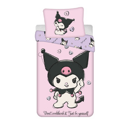 Jerry Fabrics Pościel bawełniana 140x200 Kuromi królik różowa