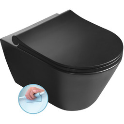 AVVA WC wiszące, Rimless, 35,5x53cm, czarny mat 100314-110