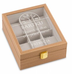 Szkatułka drewniana na 6 zegarków z grawerem