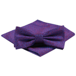 Męska Mucha z Poszetką Alties - Fioletowy Melanż