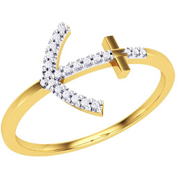 Złoty Pierścionek 375 Kotwica z Diamentami