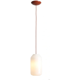 Lampa wisząca Flask M Szklana Mleczna z Terakotowym