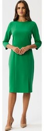 Sukienka ołówkowa z rozcięciem w soczystej zieleni S350,