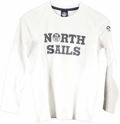 NORTH SAILS BIAŁY T-SHIRT DZIECIĘCY Z DŁUGIM RĘKAWEM