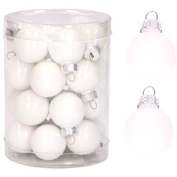 Bombka szklana biała opalizująca 3cm- 20 sztuk