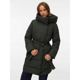 VERO MODA KHAKI PŁASZCZ PIKOWANY Z PASKIEM