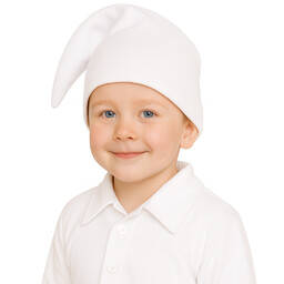 Czapka skrzata dla dziecka - biała - 1