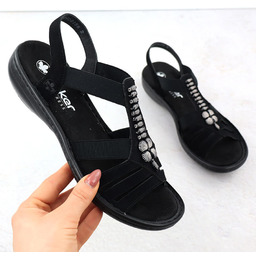 Sandały damskie rzymianki czarne Rieker 60806-00