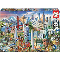 Educa 17670, zabytki Ameryki, 1500 elementów, puzzle
