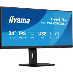 Monitor ProLite 34 cale XUB3493WQSU-B6 IPS,UWQHD,DP,2xHDMI,HAS,21:9,400cd, 120Hz,1000:1,1ms, USB