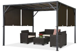 Pergola tarasowa metalowa Santorini 4 x 4m brązowa