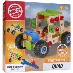 HEROS Klocki drewniane Constructor Quad 4w1 HE0007