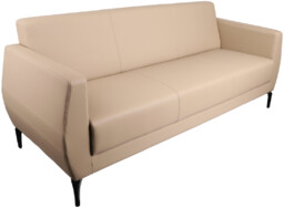 Trzyosobowa Sofa Basco Coffee 3, skórzana, beżowa,