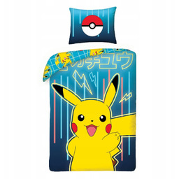 Pościel dziecięca 140x200cm komplet pościeli Pokemon Pikachu dwustronna