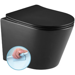 PACO WC misa ścienna, Rimless, 36x53cm, czarny mat