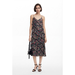 Desigual Sukienka midi z falbanami