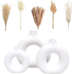 VELOVA Zestaw 3 białych wazonów ceramicznych z 65
