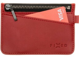Fixed Skórzany portfel na karty, monety Coins, czerwony