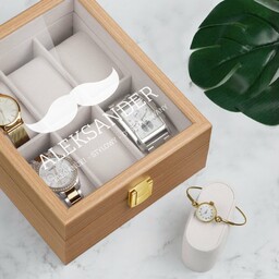 Szkatułka drewniana na 6 zegarków z grawerem