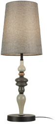Lampa biurkowa szara z tekstylnym abażurem TB-22374A-BK