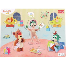 Trefl - Puzzle Bobaski i Miś, Wooden Toys