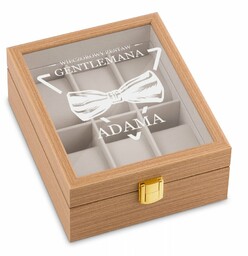 Szkatułka drewniana na 6 zegarków z grawerem