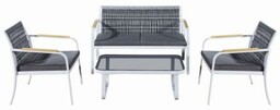Zestaw mebli ogrodowych z aluminium RARO z plecioną