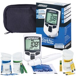 NOVAMA MULTICHECK PRO+ Zestaw z paskami glukoza, cholesterol,