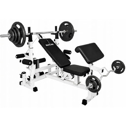 Zestaw 70 Kg ławka 6w1 pod sztangę talerze