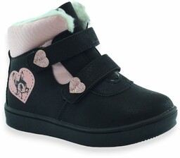 Dziewczęce buty zimowe za kostkę Wojtyłko 24128 Czarne