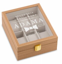 Szkatułka drewniana na 6 zegarków z grawerem