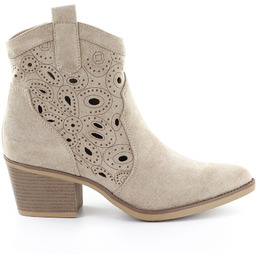 Botki damskie kowbojki ażurowe beżowe eVento 9452