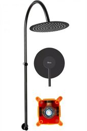 Zestaw prysznicowy podtynkowy, kolor czarny Lugano Rea