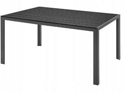 Stół ogrodowy czarny Alu 140cm prostokątny Jersore