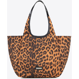 Shopperka damska w panterkę brązowa