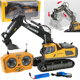 Koparka Sterowana Na Gąsienicach Dźwięki 2,4 Ghz Pełne