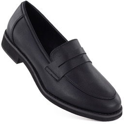 Skórzane półbuty lordsy czarne Jezzi SFY25128