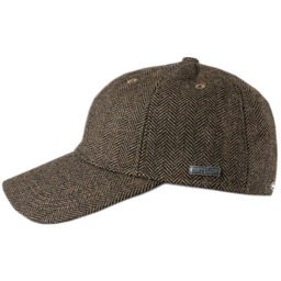 Jesienno Zimowa Czapka z Daszkiem, z Wełną, Jodełka