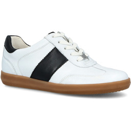 Wygodne trampki ze skóry - CAPRICE 9-23705-44 BIAŁE