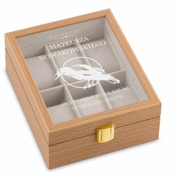 Szkatułka drewniana na 6 zegarków z grawerem
