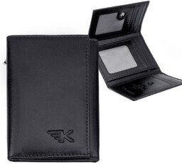 KOCHMANSKI etui na karty skórzane czarne mały portfelik