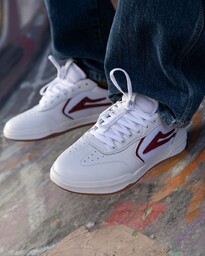obuwie męskie LAKAI ATLANTIC White/Burgundy Leather